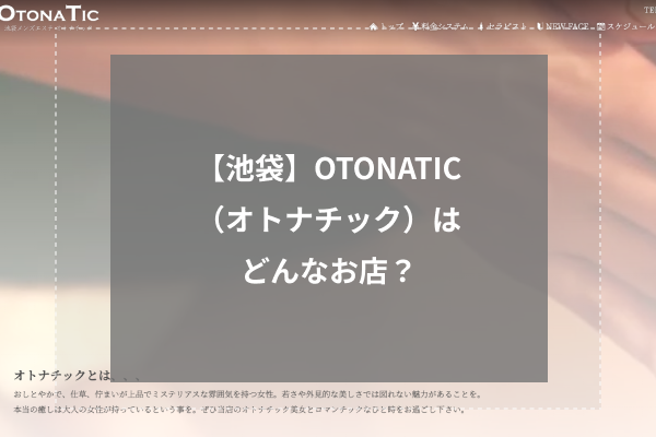 【池袋】OTONATIC（オトナチック）はどんなお店？